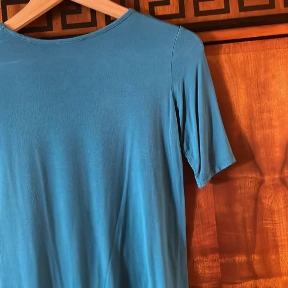 I Love Pinc Girls XL Blue Tie Front Short Sleeve Tee Boho Casual Top - Picture 10 of 11